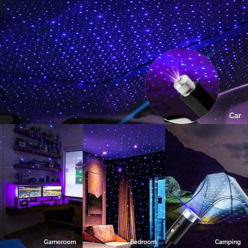 Mini LED Car Starry Sky Projector Light (USB, Adjustable)