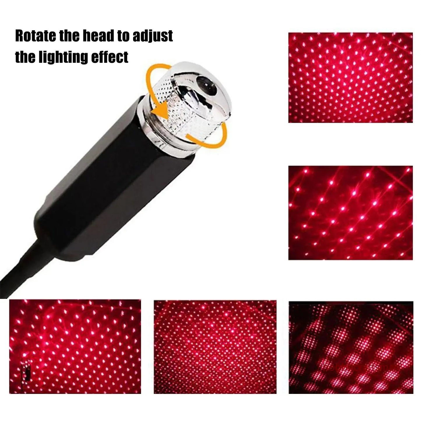 Mini LED Car Starry Sky Projector Light (USB, Adjustable)