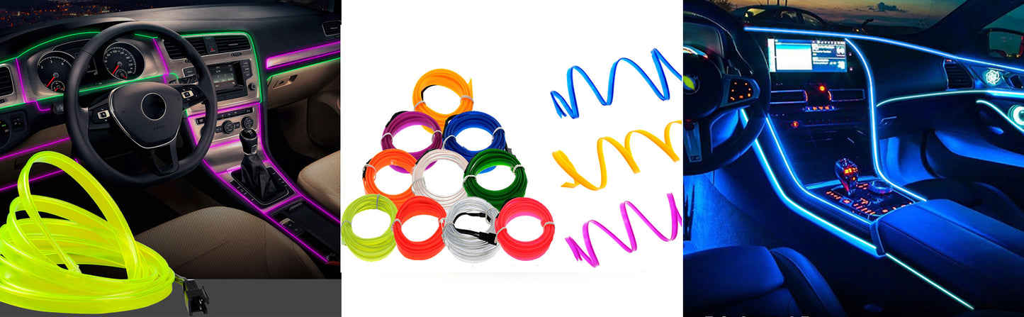5M LED Car Interior Strip Light – USB Flexible Ambient Neon