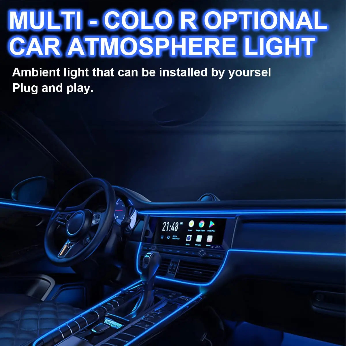 5M LED Car Interior Strip Light – USB Flexible Ambient Neon