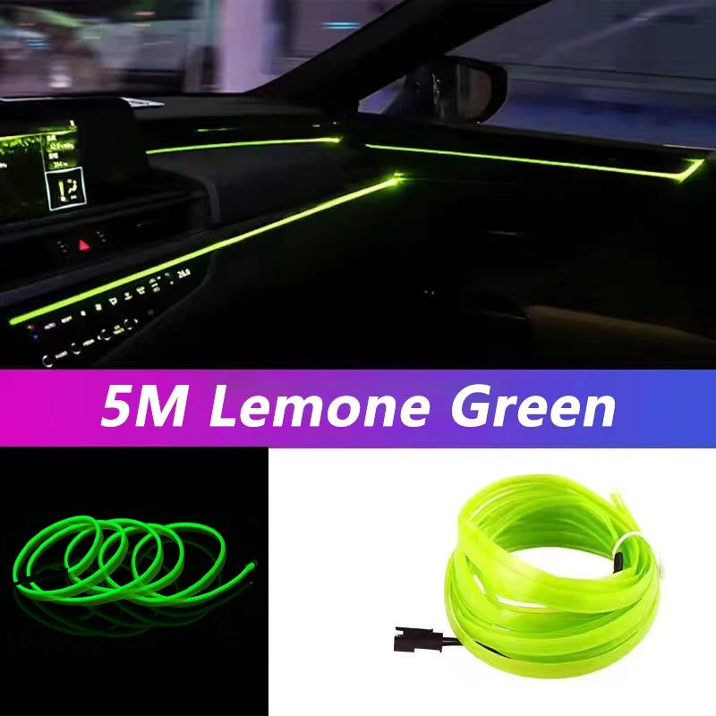 5M LED Car Interior Strip Light – USB Flexible Ambient Neon