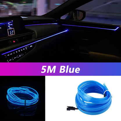 5M LED Car Interior Strip Light – USB Flexible Ambient Neon