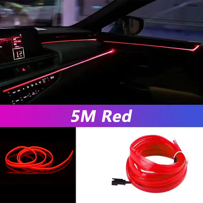 5M LED Car Interior Strip Light – USB Flexible Ambient Neon