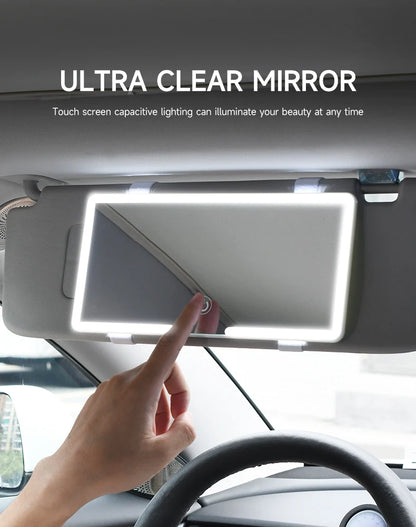 Universal Car Sun Visor Vanity Mirror with LED