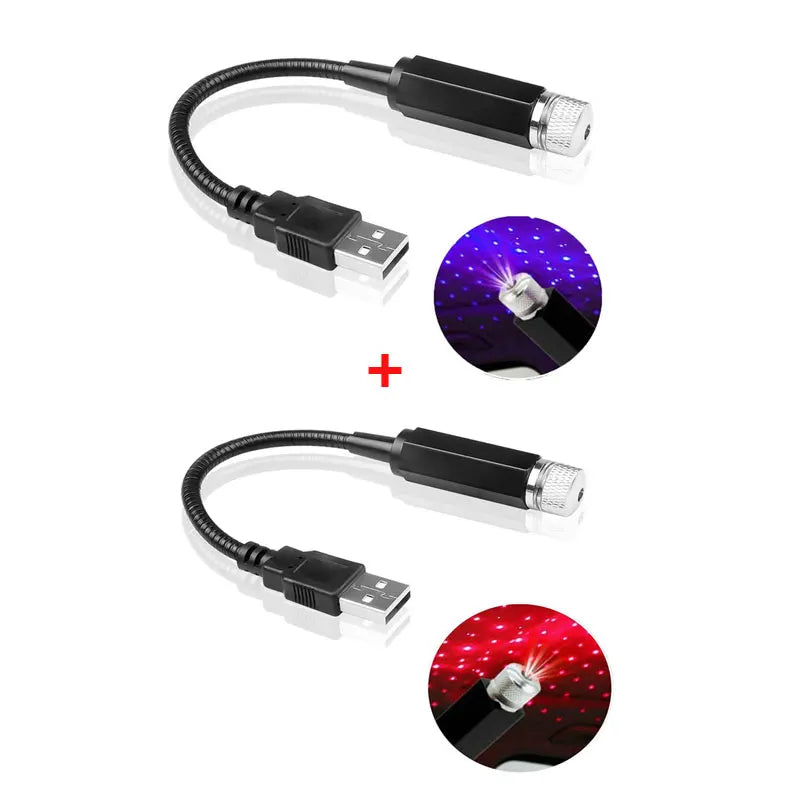Mini LED Car Starry Sky Projector Light (USB, Adjustable)