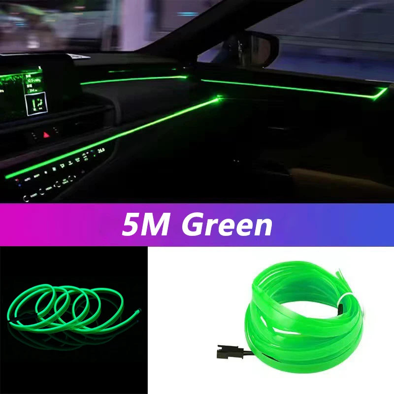 5M LED Car Interior Strip Light – USB Flexible Ambient Neon