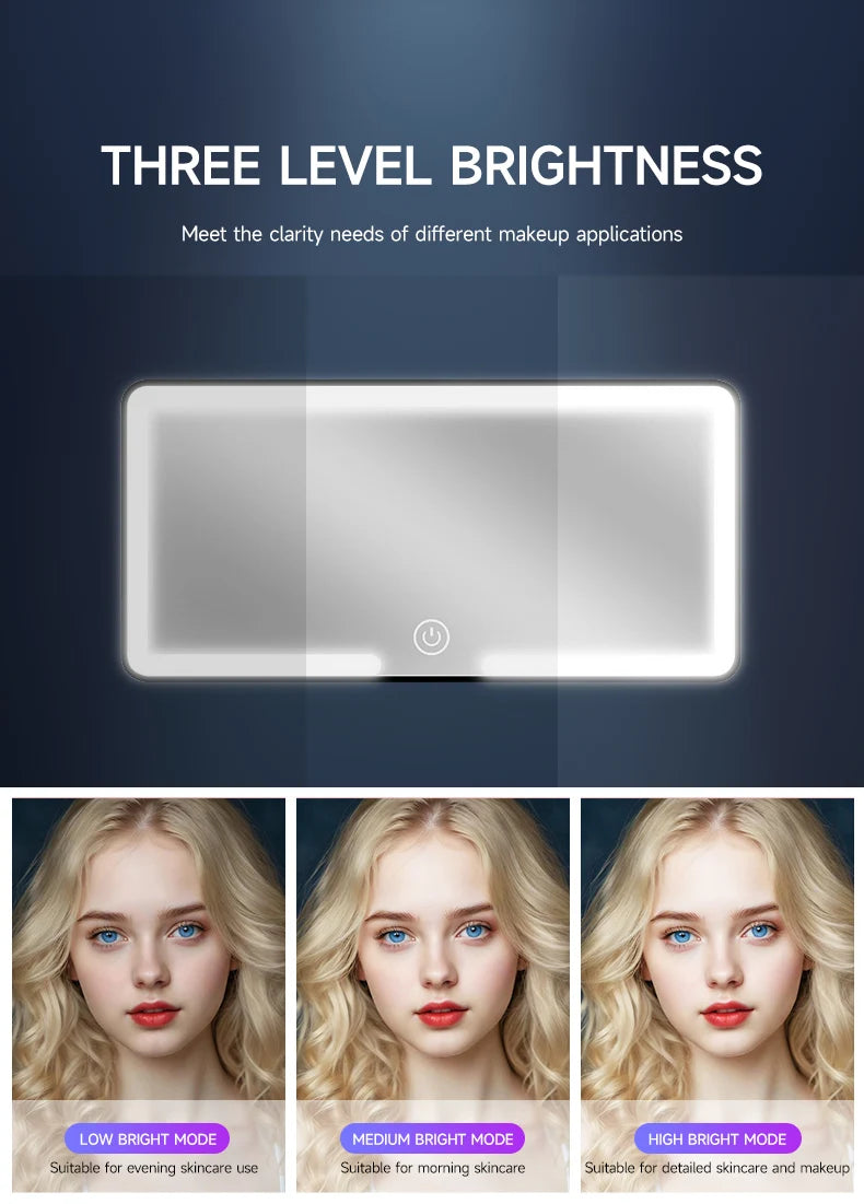 Universal Car Sun Visor Vanity Mirror with LED