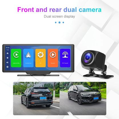 Podofo 10.26" 4K Dash Cam with Wireless CarPlay & GPS