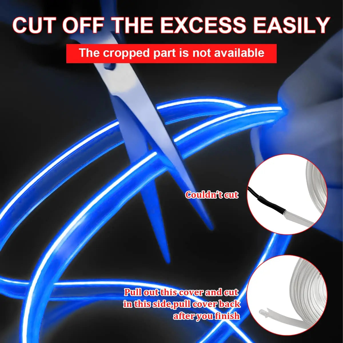 5M LED Car Interior Strip Light – USB Flexible Ambient Neon