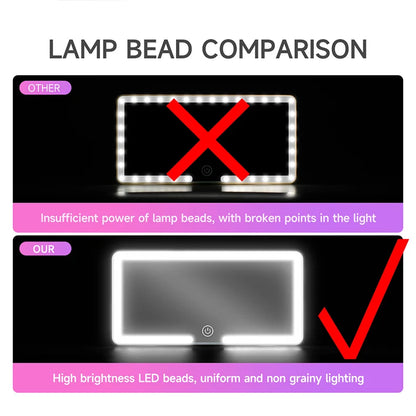 Universal Car Sun Visor Vanity Mirror with LED